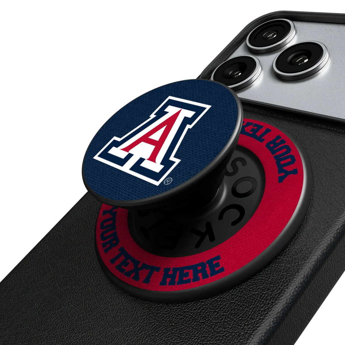University of Arizona Wildcats Personalized Endzone Solid Popsockets Round Magnetic