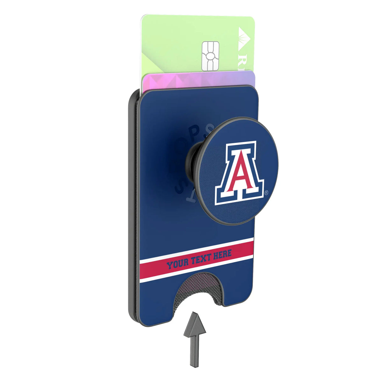 University of Arizona Wildcats Personalized Endzone Solid Popsockets Wallet Magnetic - Detail
