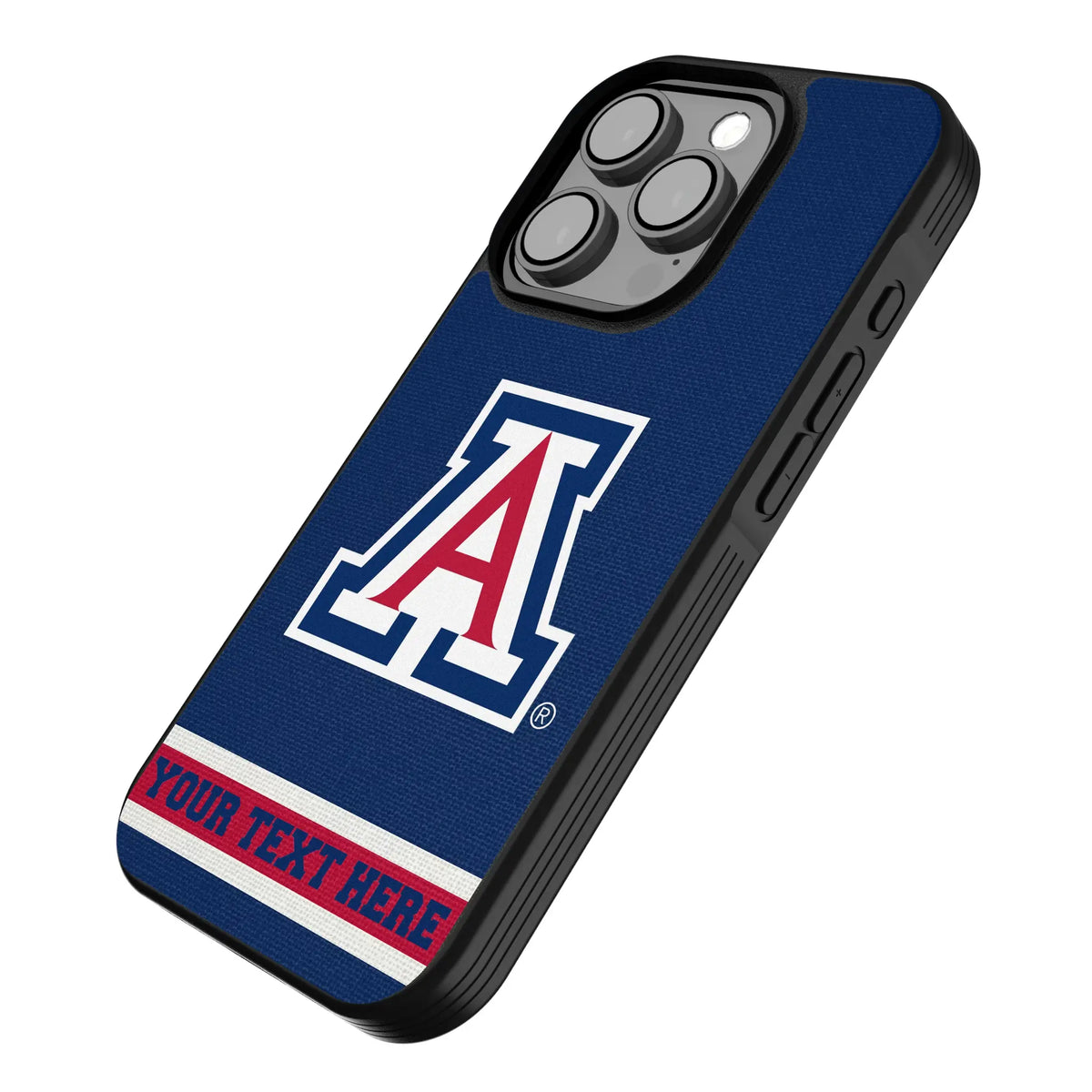 University of Arizona Wildcats Personalized Stripe iPhone Bump Phone Case for Apple iPhone - Isometric View