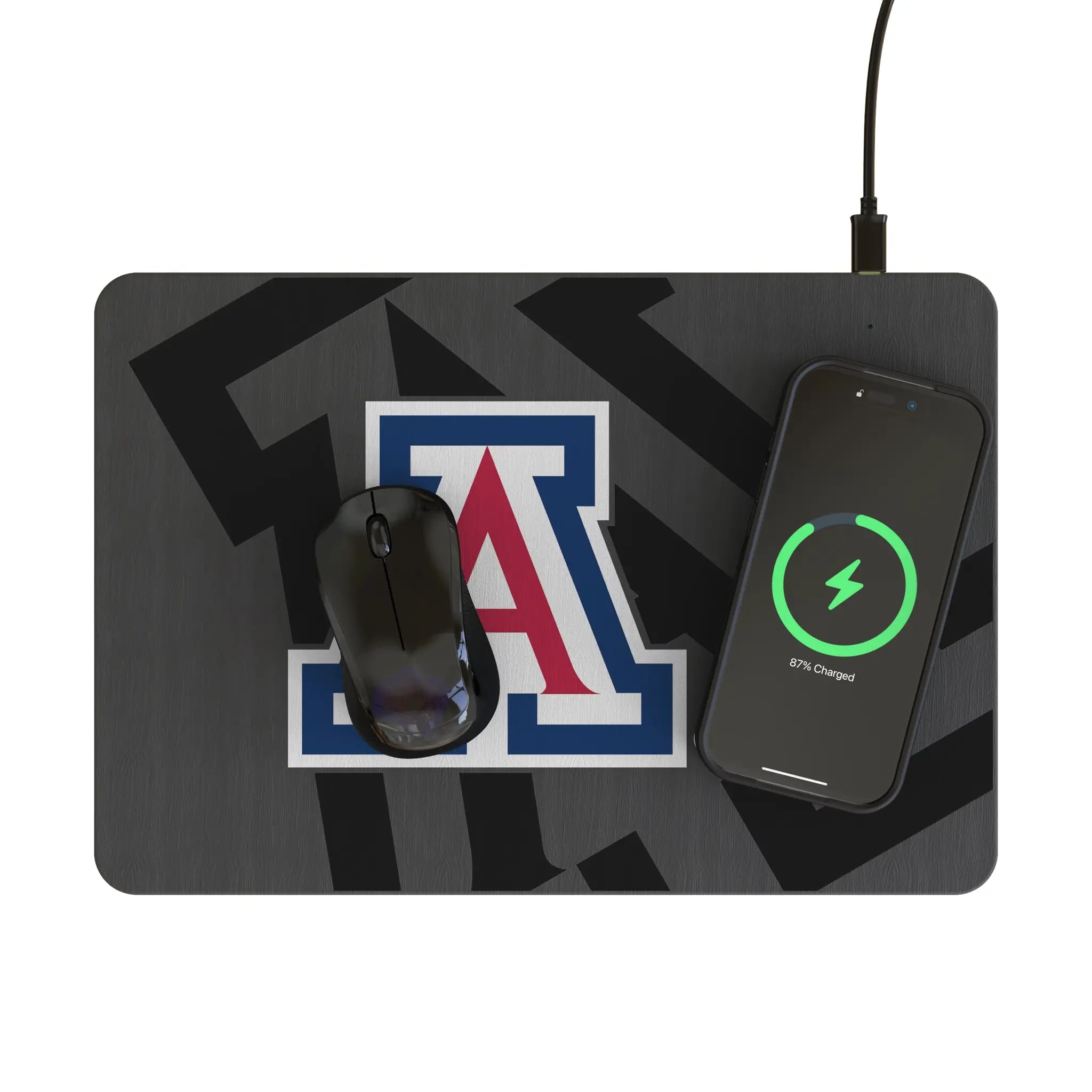 University of Arizona Wildcats Personalized Tilt 15-Watt Wireless Charger and Mouse Pad - Lifestyle