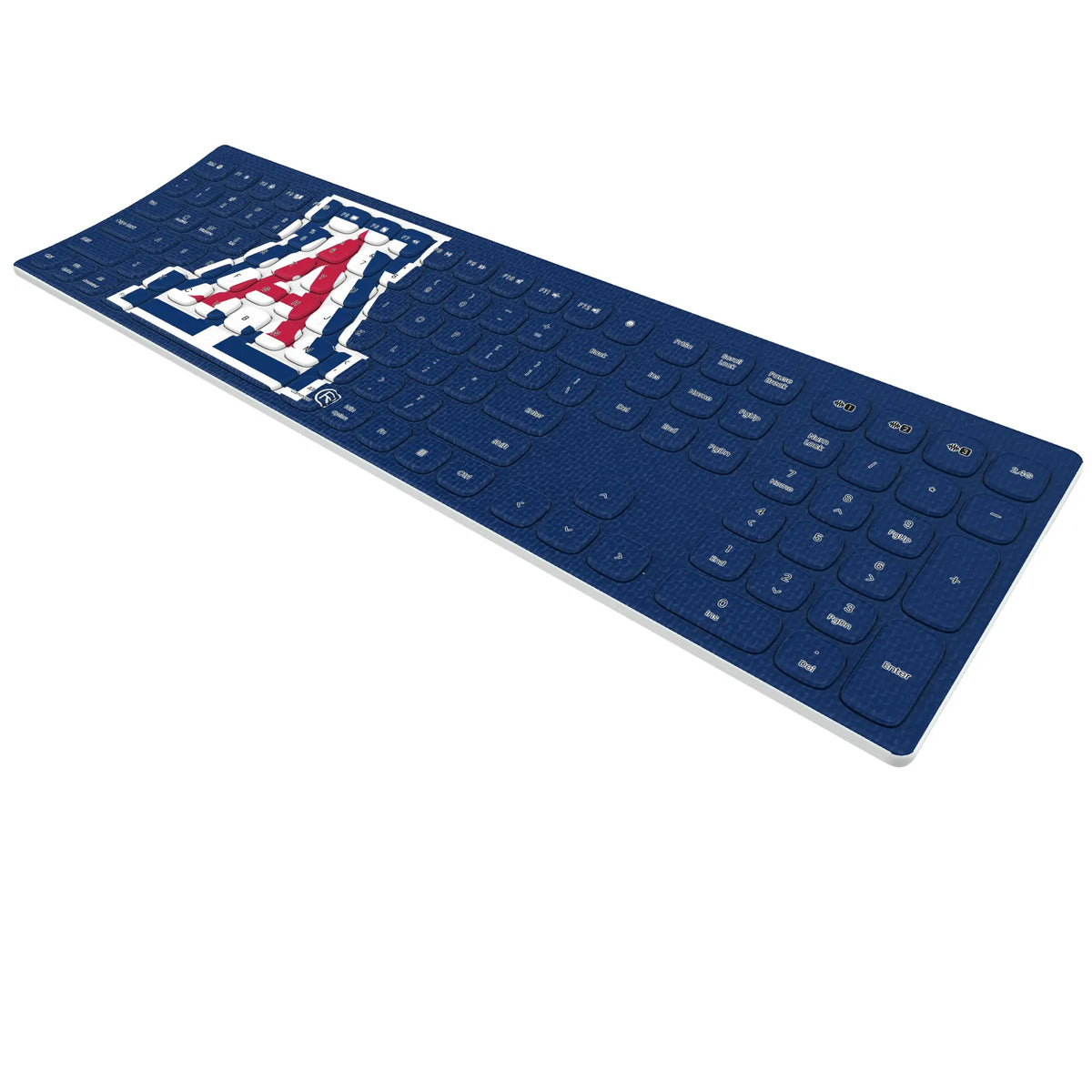 University of Arizona Wildcats Solid KKB605 Curved Wireless Keyboard - Isometric View