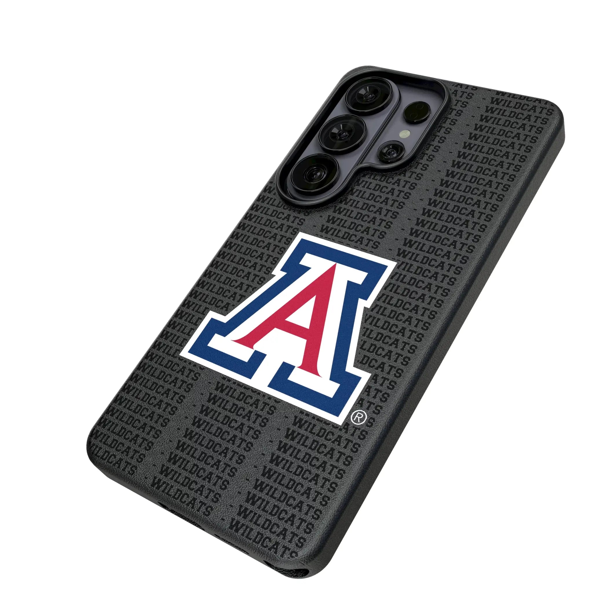 University of Arizona Wildcats Text Backdrop Galaxy MagSafe Compatible Phone Case for Samsung Galaxy - Isometric View#Device_Galaxy S26 Ultra