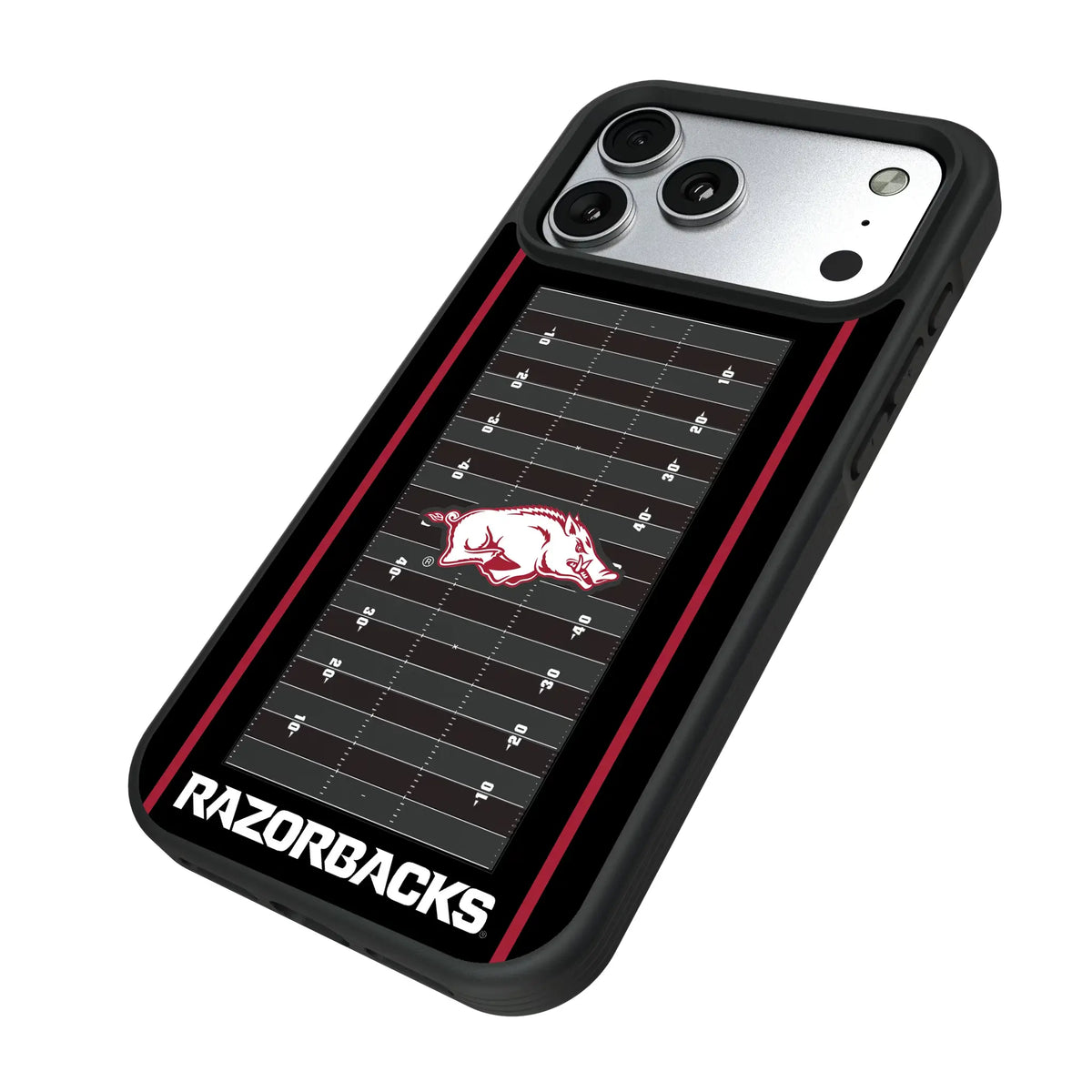 University of Arkansas Fayetteville Razorbacks Field iPhone Bump Phone Case for Apple iPhone - Isometric View#Device_iPhone 17 Pro Max