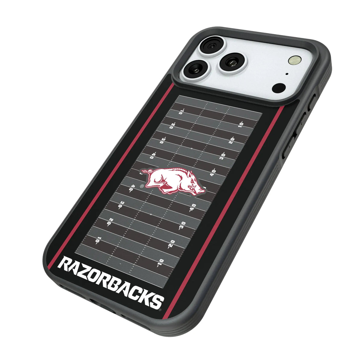 University of Arkansas Fayetteville Razorbacks Field iPhone Bump Phone Case for Apple iPhone - Isometric View#Device_iPhone 18 Pro Max