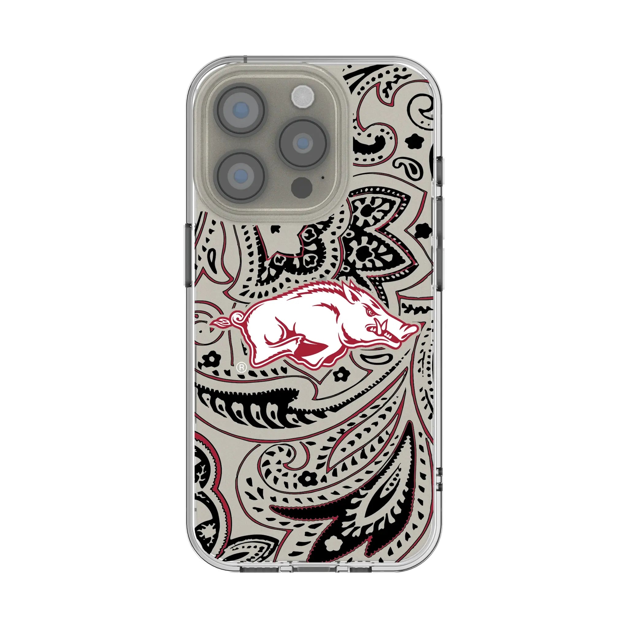 University of Arkansas Fayetteville Razorbacks Paisley iPhone Clear Phone Case for Apple iPhone