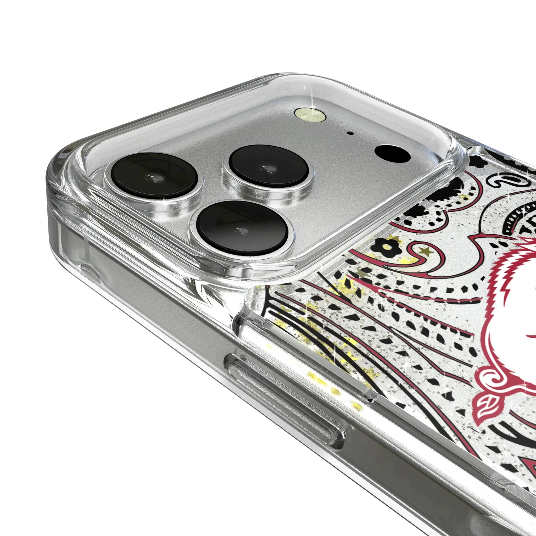 University of Arkansas Fayetteville Razorbacks Paisley iPhone Glitter Phone Case for Apple iPhone - Detail