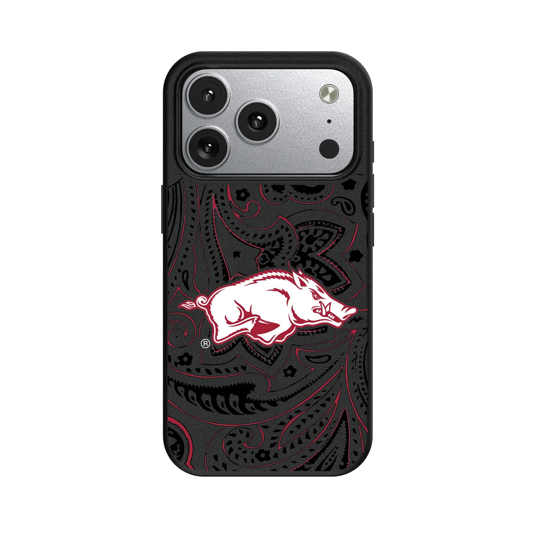 University of Arkansas Fayetteville Razorbacks Paisley iPhone MagSafe Compatible Phone Case for Apple iPhone#Device_iPhone 17 Pro