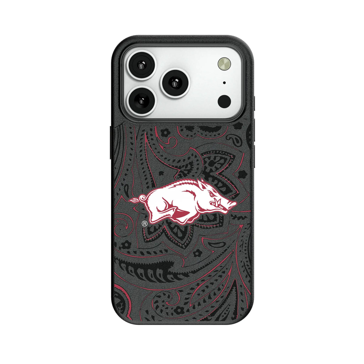 University of Arkansas Fayetteville Razorbacks Paisley MagSafe Compatible Phone Case for Apple iPhone