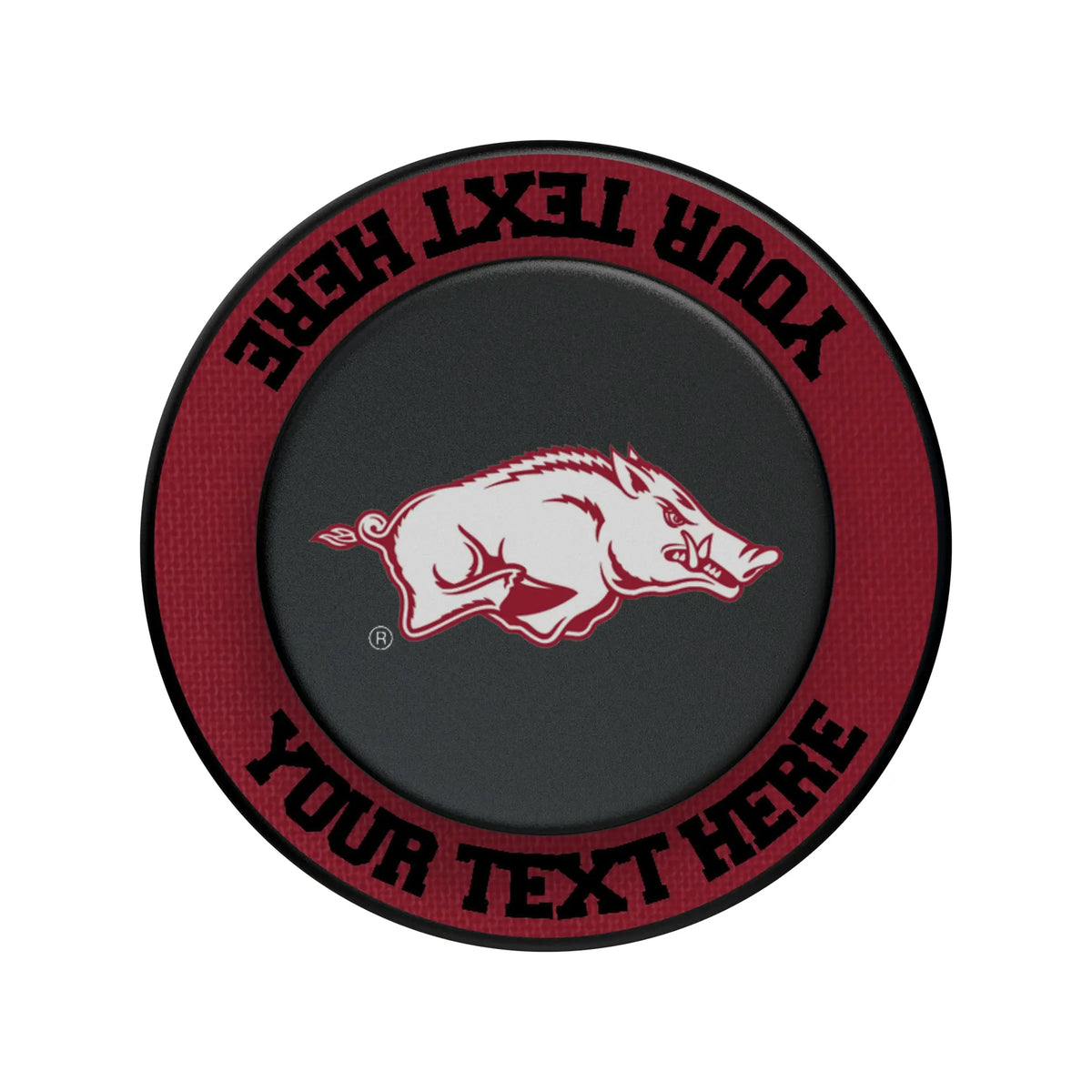 University of Arkansas Fayetteville Razorbacks Personalized Endzone Solid Popsockets Round Magnetic