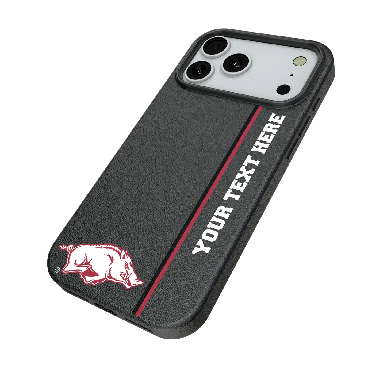 University of Arkansas Fayetteville Razorbacks Personalized Sidebard iPhone MagSafe Compatible Phone Case for Apple iPhone - Isometric View#Device_iPhone 18 Pro Max