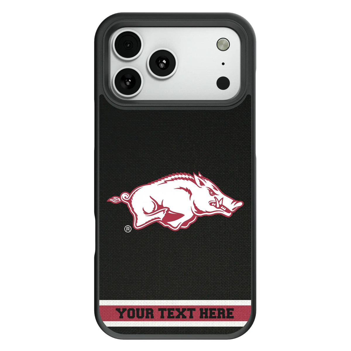 University of Arkansas Fayetteville Razorbacks Personalized Stripe Bump Phone Case for Apple iPhone