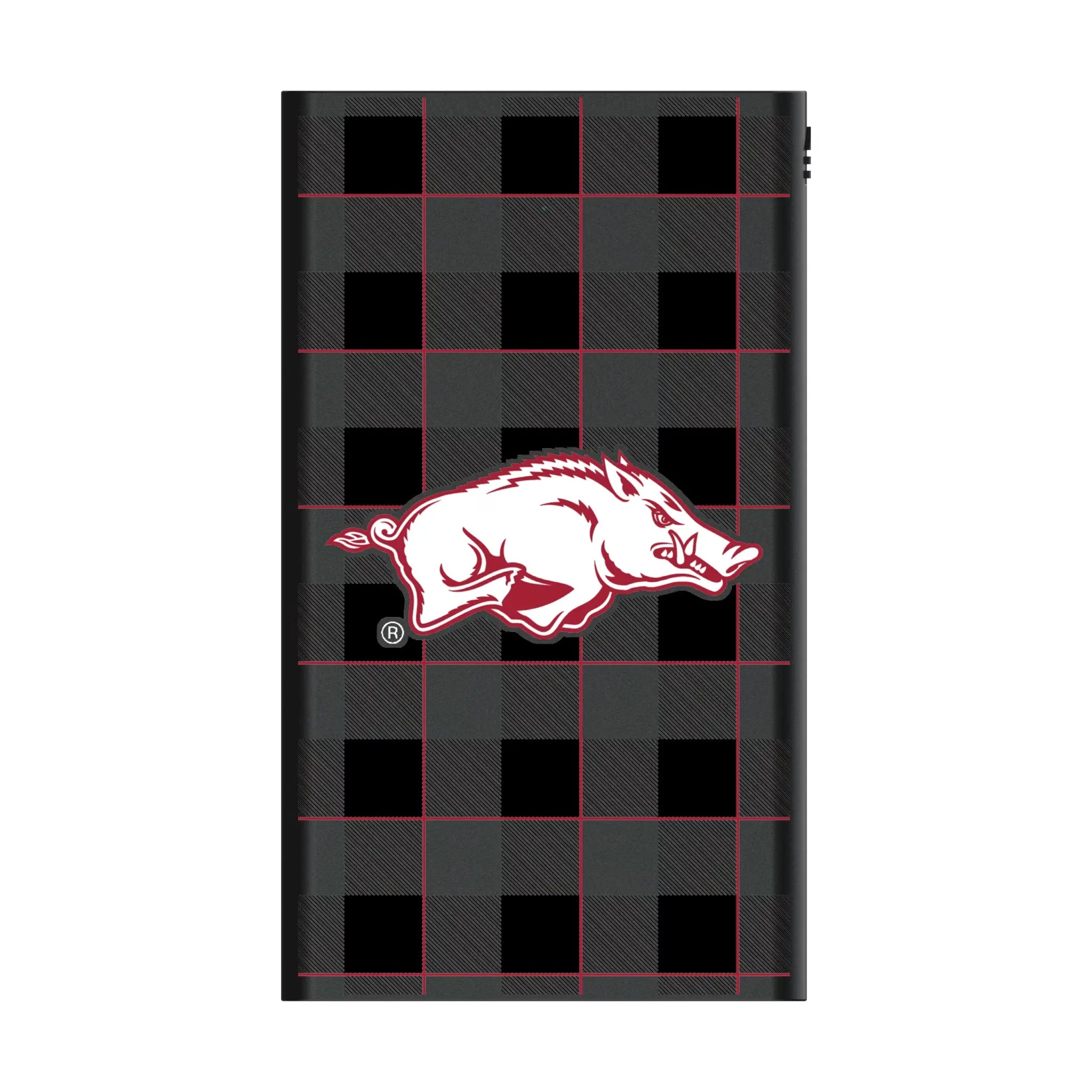 University of Arkansas Fayetteville Razorbacks Plaid 5000mAh Flat Power Bank