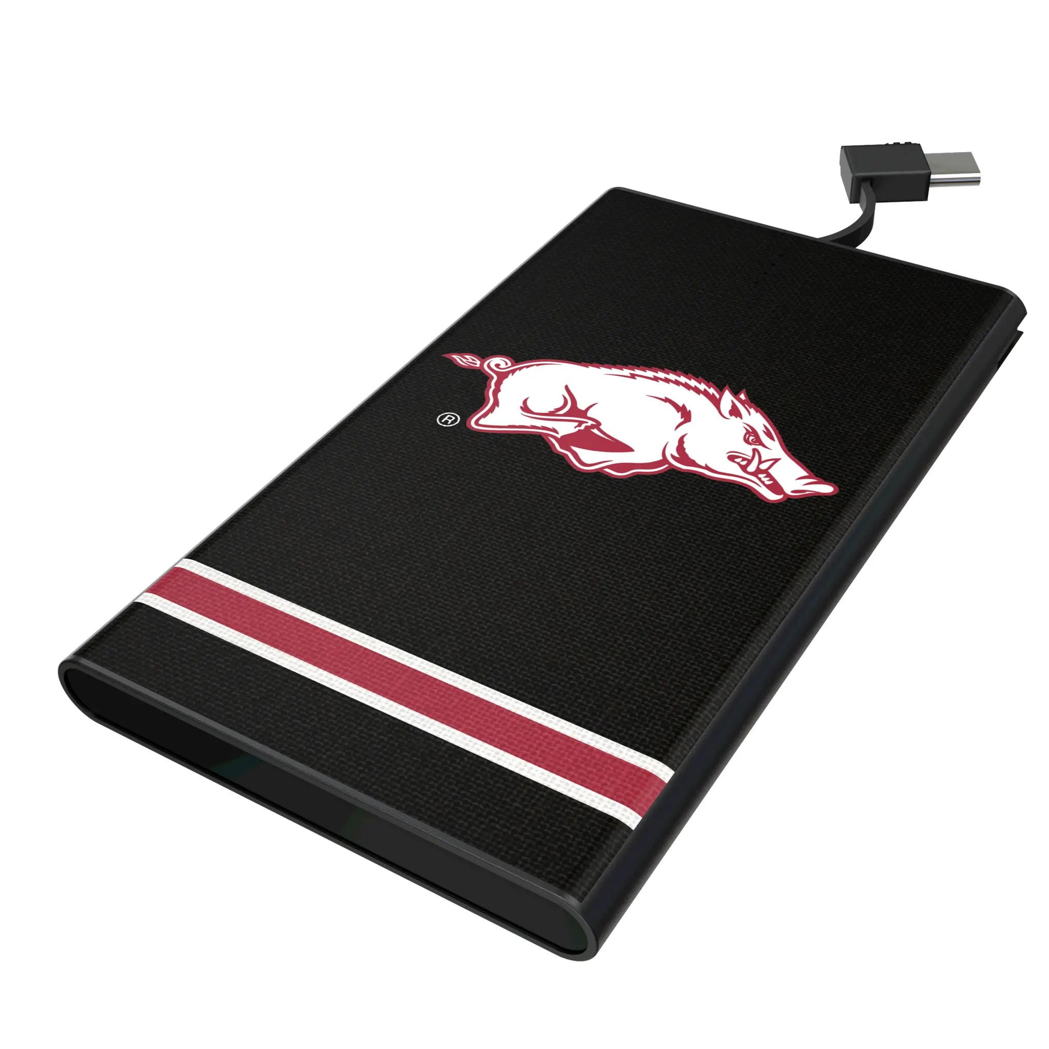 University of Arkansas Fayetteville Razorbacks Stripe 5000mAh Flat Power Bank