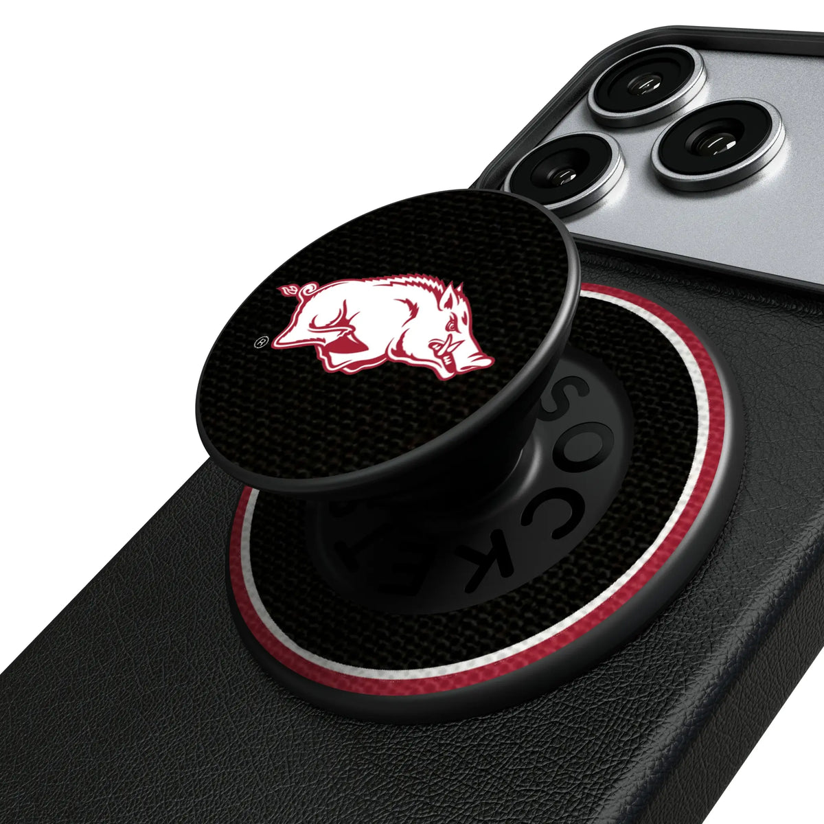 University of Arkansas Fayetteville Razorbacks Stripe Popsockets Round Magnetic