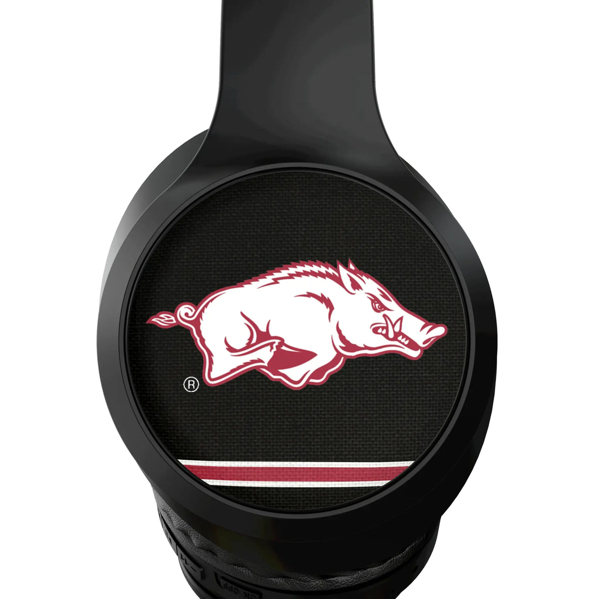 University of Arkansas Fayetteville Razorbacks Stripe Wireless Over-Ear Headphones With Case - Detail