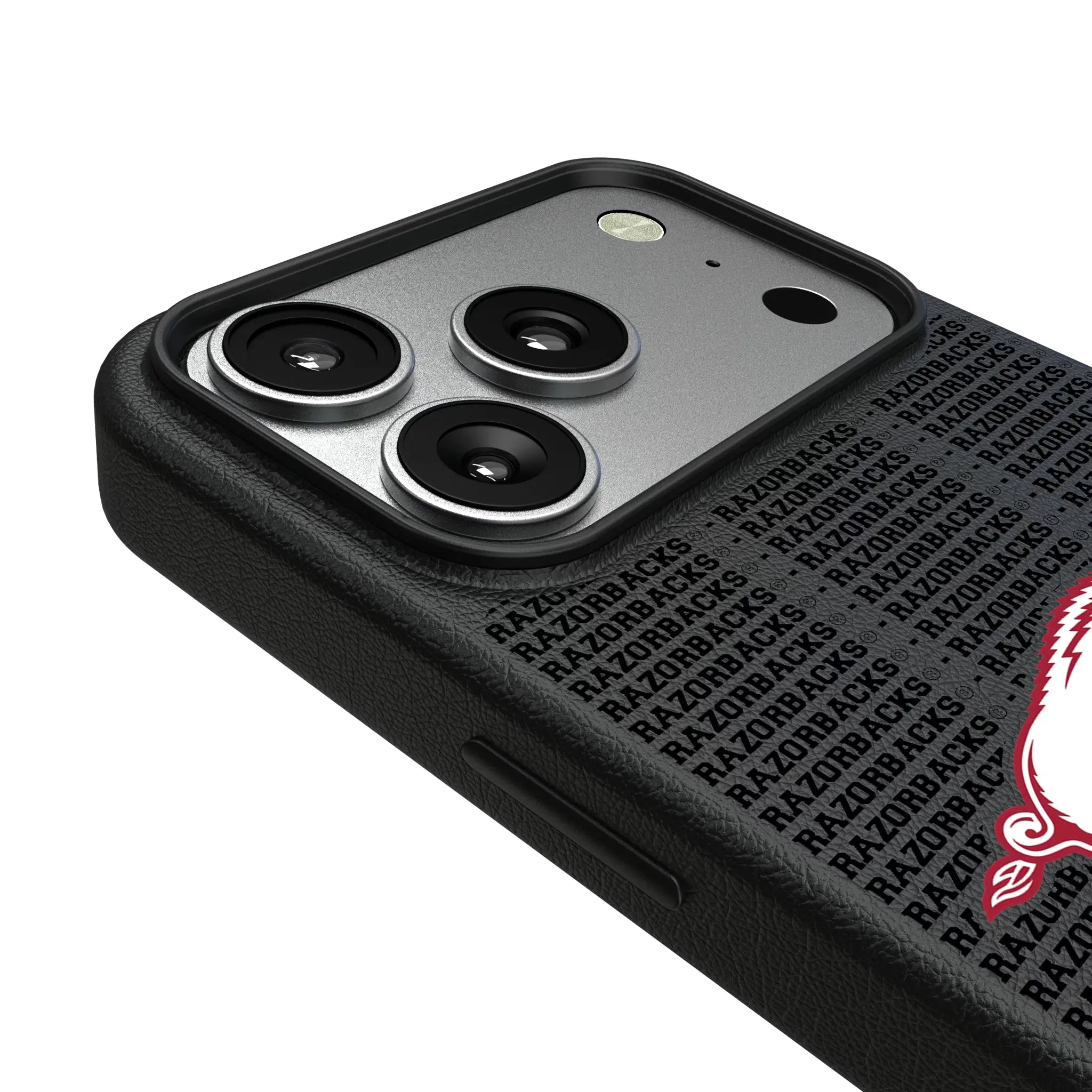 University of Arkansas Fayetteville Razorbacks Text Backdrop iPhone MagSafe Compatible Phone Case for Apple iPhone - Detail#Device_iPhone 17 Pro
