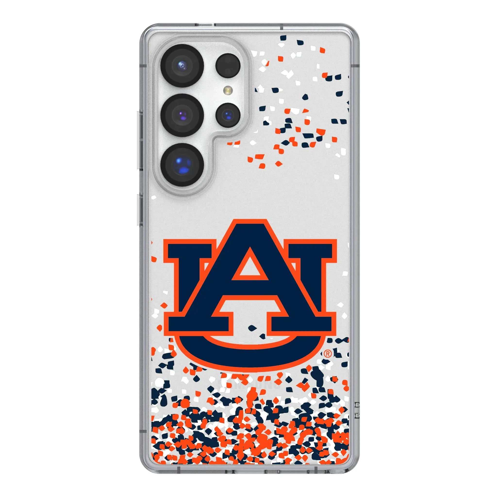 University of Auburn Tigers Confetti Galaxy Clear Phone Case for Samsung Galaxy#Device_Galaxy S25 Ultra