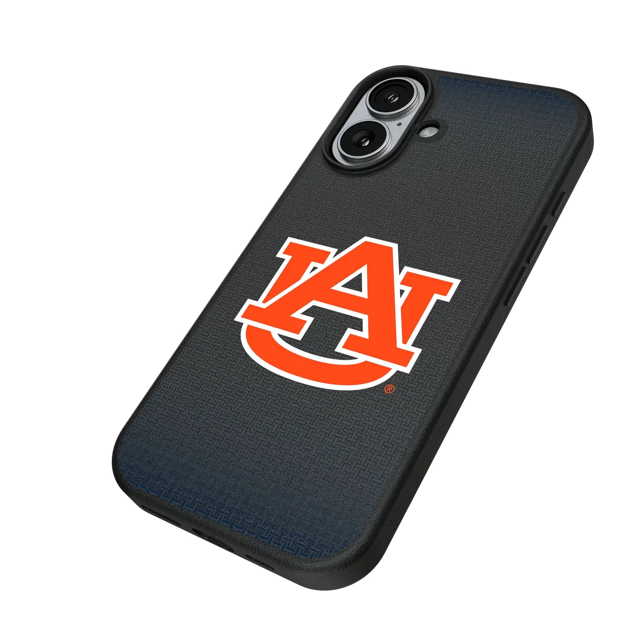 University of Auburn Tigers Linen iPhone MagSafe Compatible Phone Case for Apple iPhone - Isometric View#Device_iPhone 17