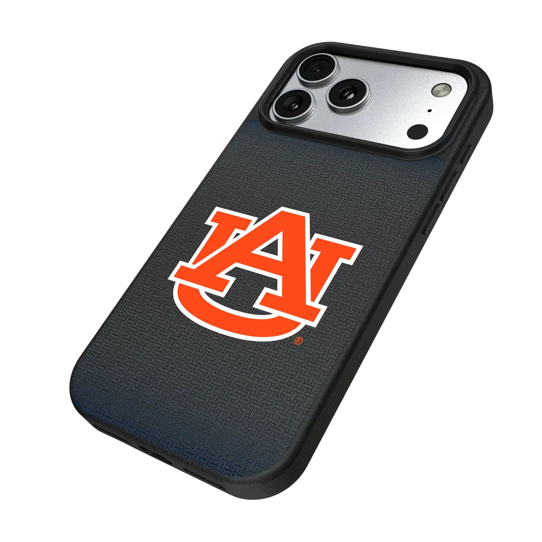 University of Auburn Tigers Linen iPhone MagSafe Compatible Phone Case for Apple iPhone - Isometric View#Device_iPhone 17 Pro Max