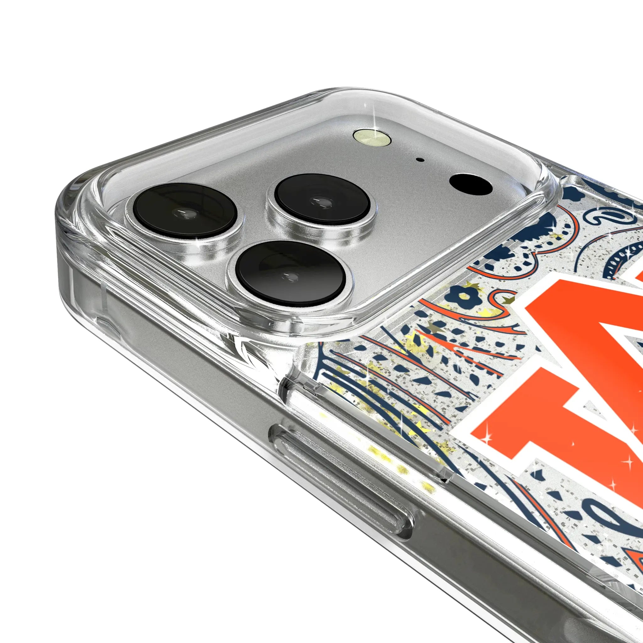 University of Auburn Tigers Paisley iPhone Glitter Phone Case for Apple iPhone - Detail