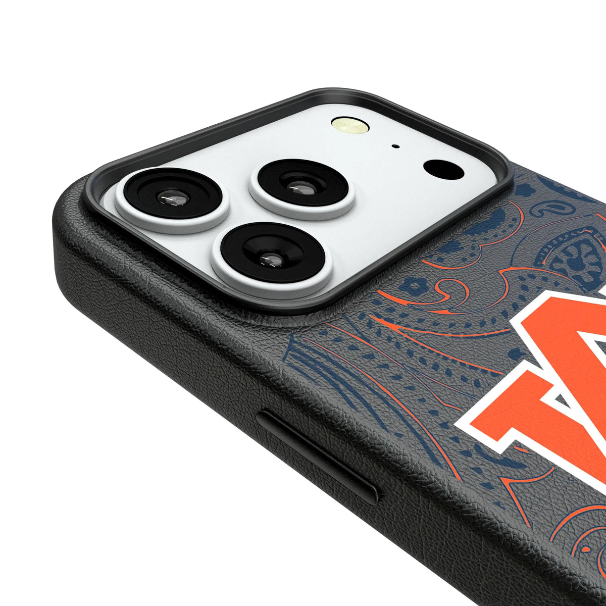 University of Auburn Tigers Paisley iPhone MagSafe Compatible Phone Case for Apple iPhone - Detail#Device_iPhone 18 Pro
