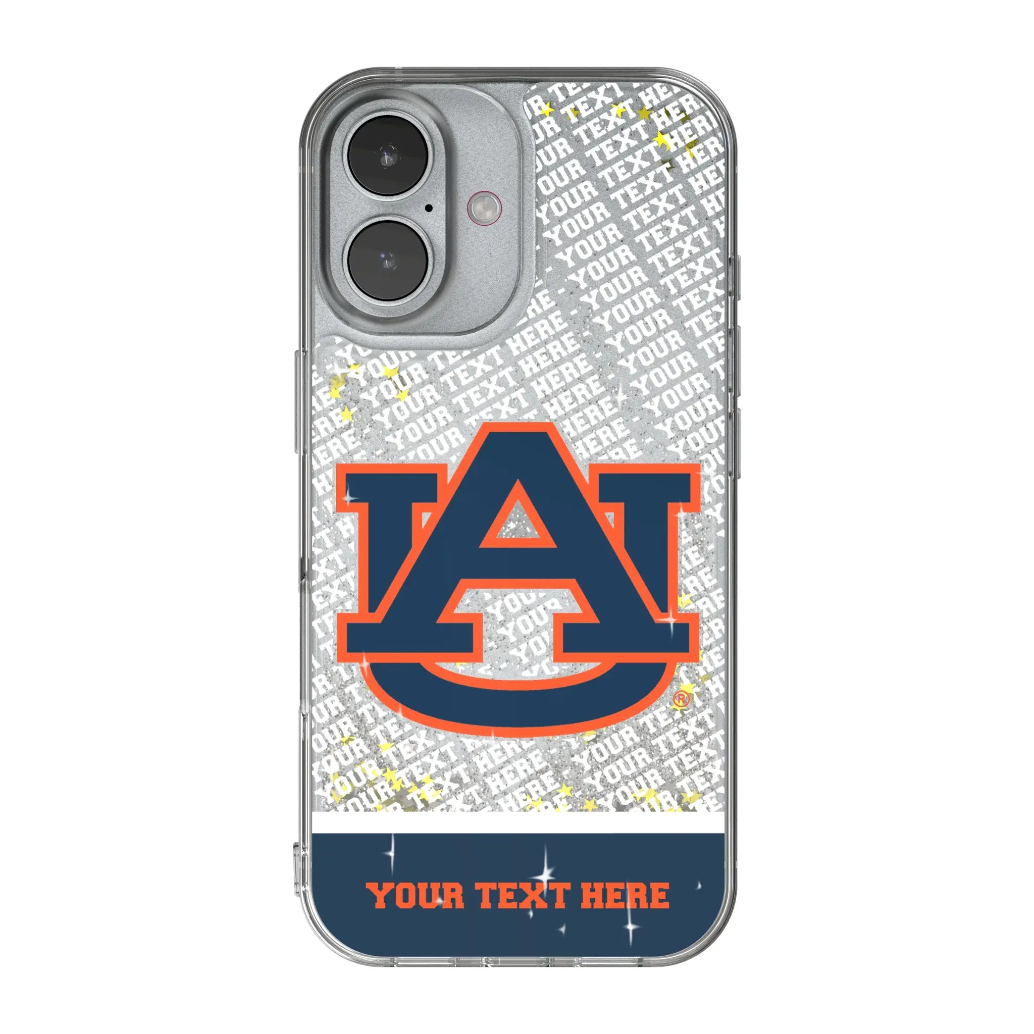 University of Auburn Tigers Personalized EndZone Plus iPhone Glitter Phone Case for Apple iPhone
