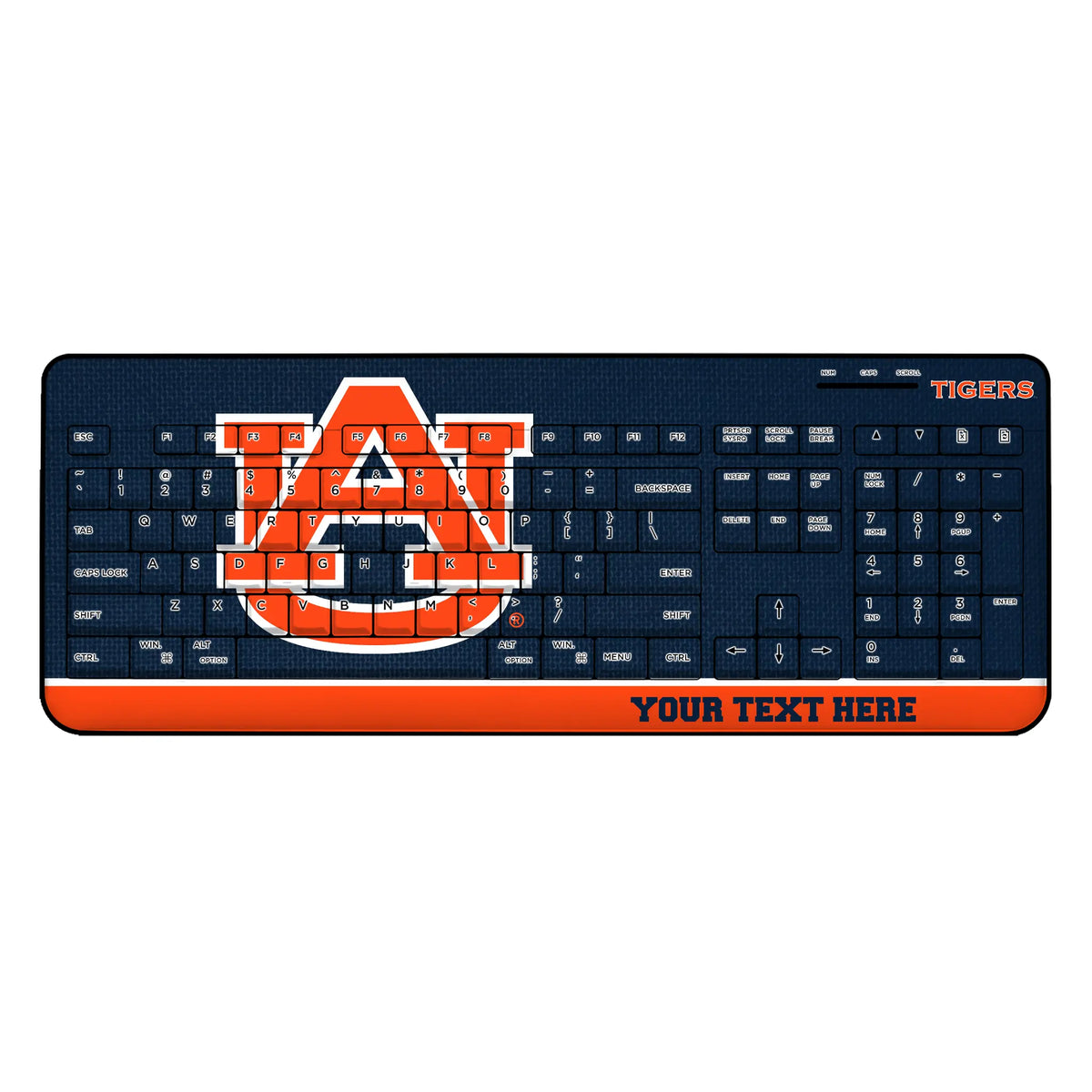 University of Auburn Tigers Personalized Endzone Solid Wireless USB Keyboard