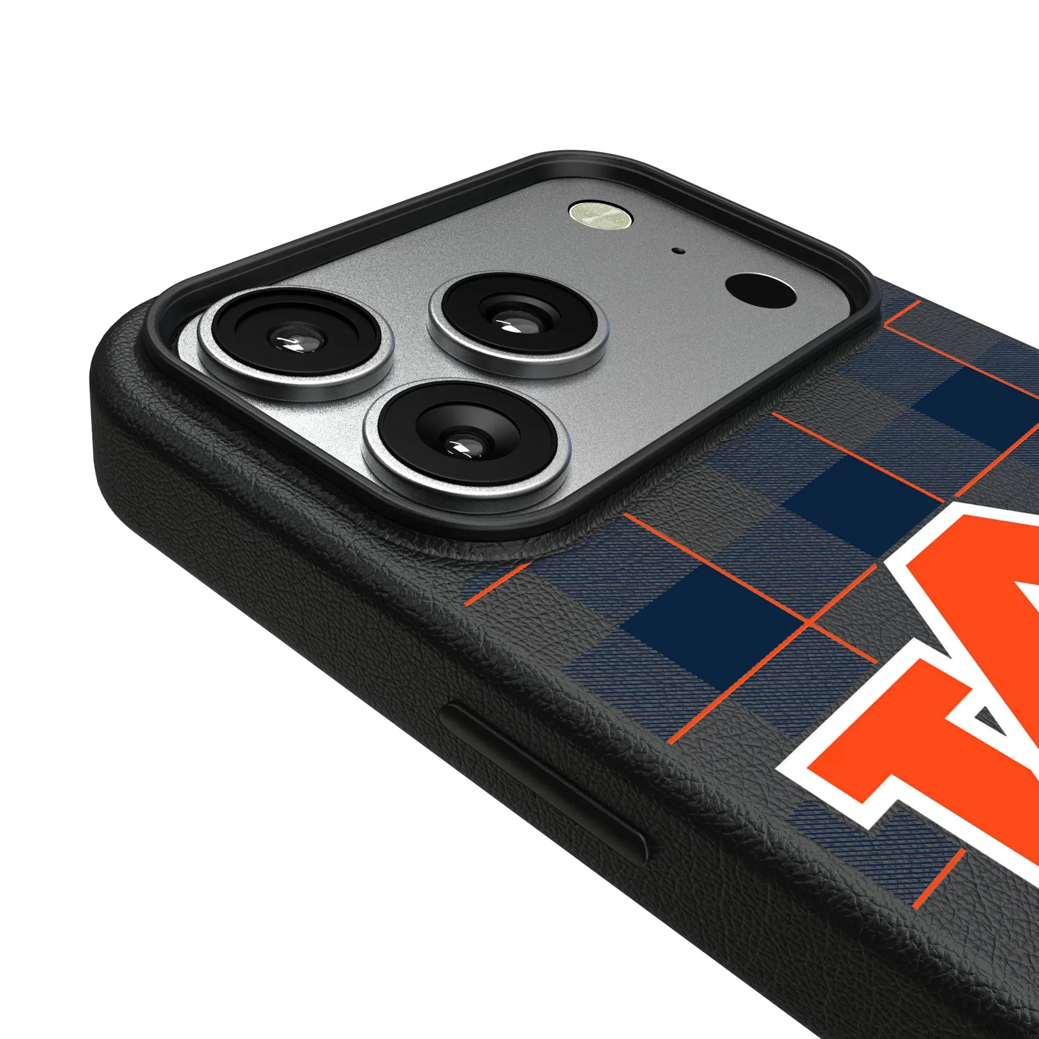 University of Auburn Tigers Plaid iPhone MagSafe Compatible Phone Case for Apple iPhone - Detail#Device_iPhone 17 Pro