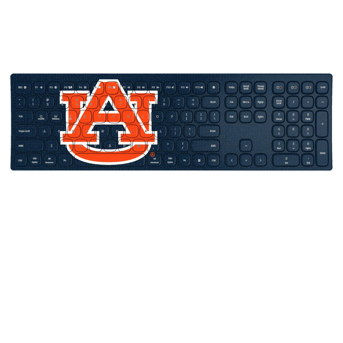 University of Auburn Tigers Solid KKB605 Curved Wireless Keyboard