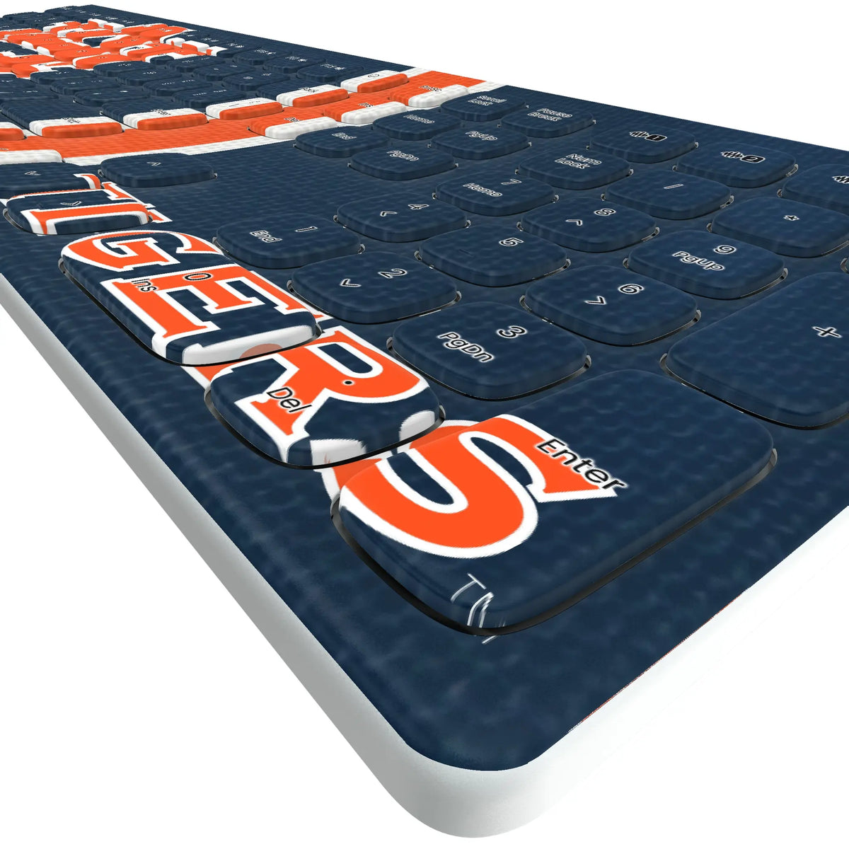 University of Auburn Tigers Stripe KKB605 Curved Wireless Keyboard - Detail