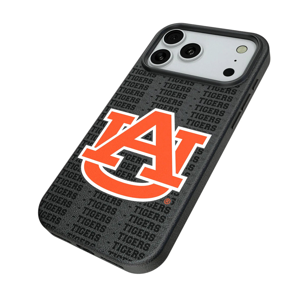 University of Auburn Tigers Text Backdrop iPhone MagSafe Compatible Phone Case for Apple iPhone - Isometric View#Device_iPhone 18 Pro Max