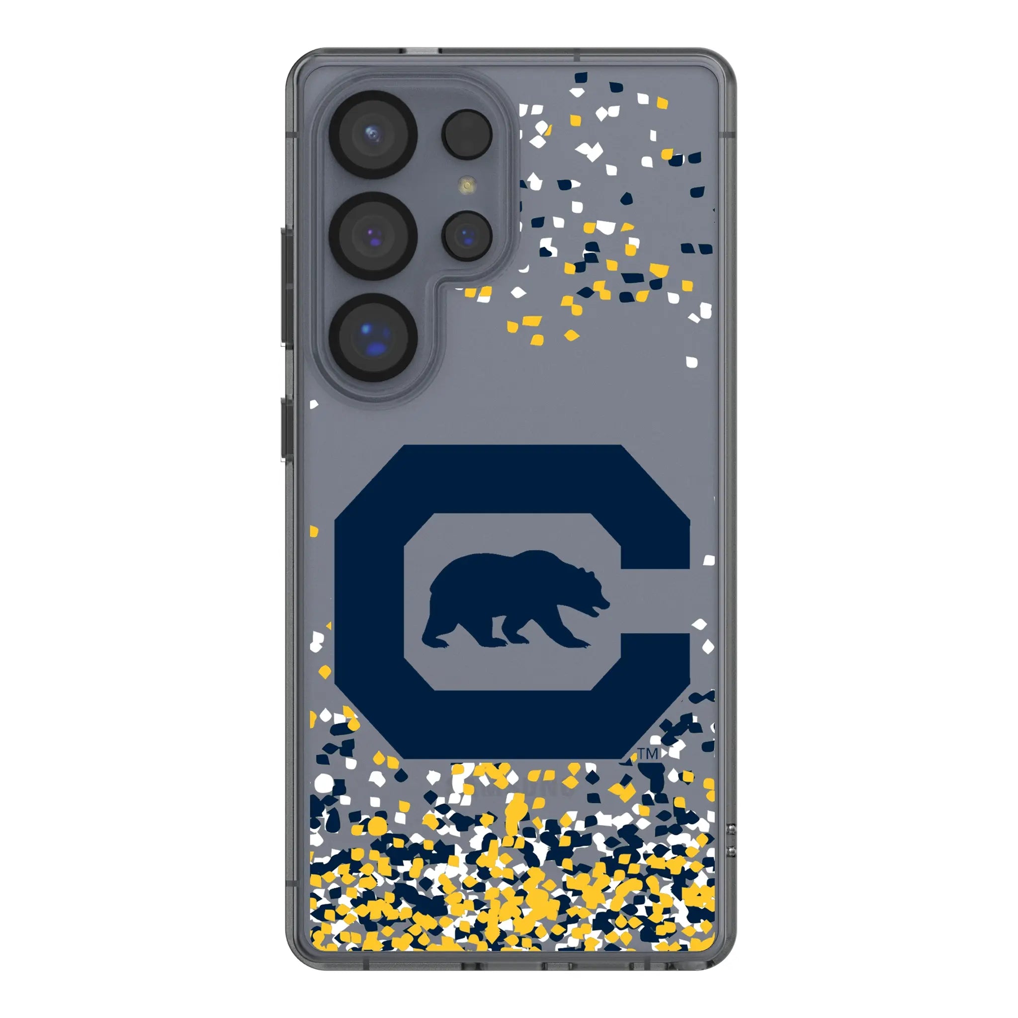 University of California Berkeley Golden Bears Confetti Galaxy Clear Phone Case for Samsung Galaxy#Device_Galaxy S25 Ultra