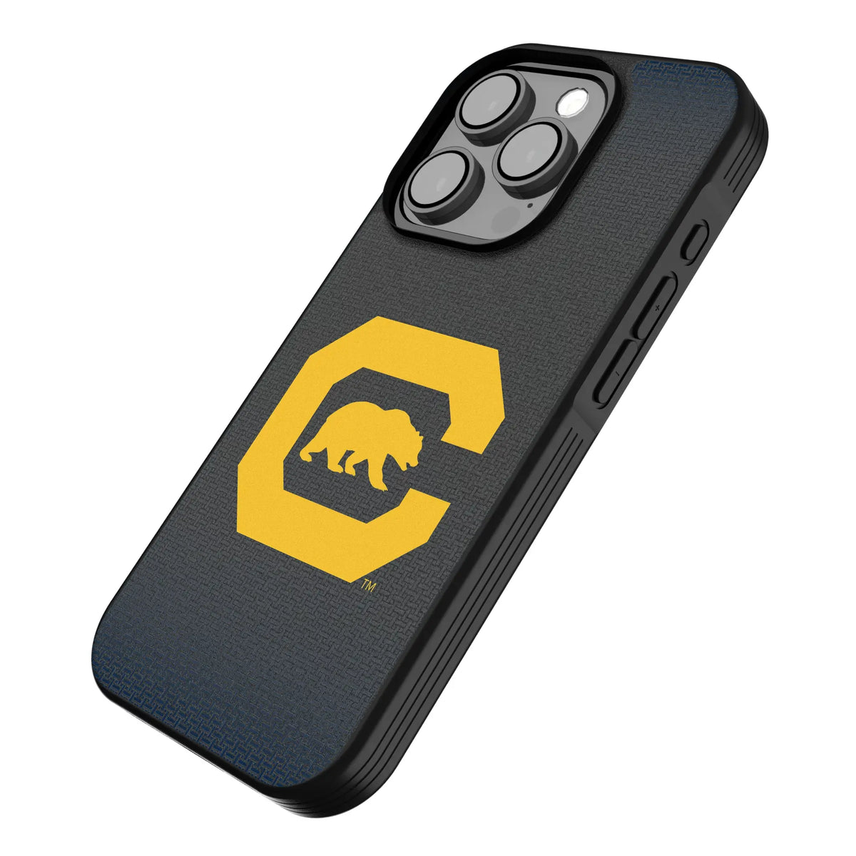 University of California Berkeley Golden Bears Linen iPhone Bump Phone Case for Apple iPhone - Isometric View