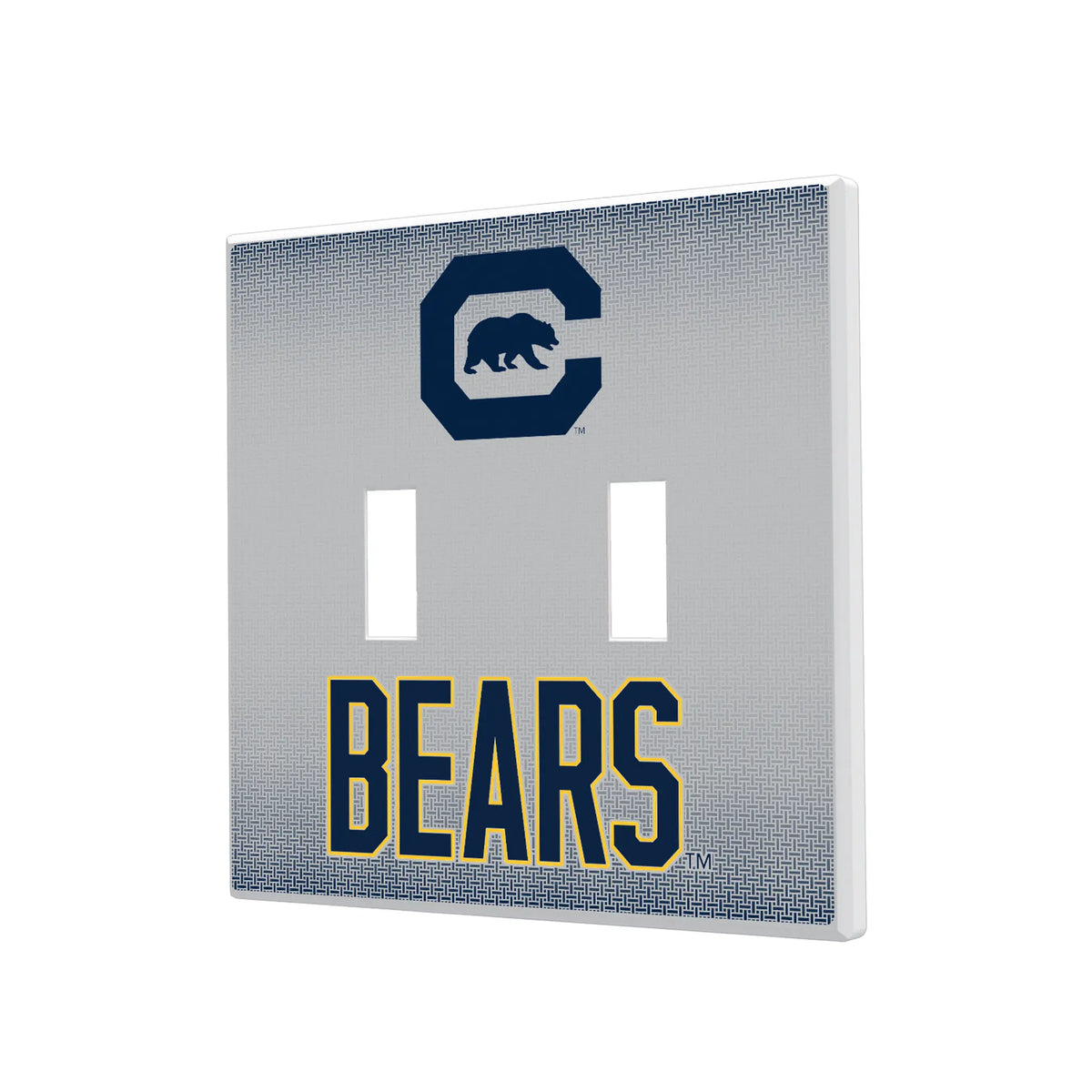 University of California Berkeley Golden Bears Linen Hidden-Screw Light Switch Plate#Style_Double Toggle