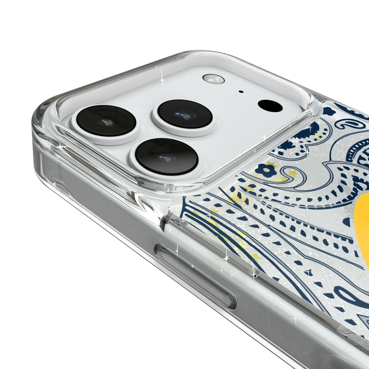 University of California Berkeley Golden Bears Paisley iPhone Glitter Phone Case for Apple iPhone - Detail#Device_iPhone 18 Pro