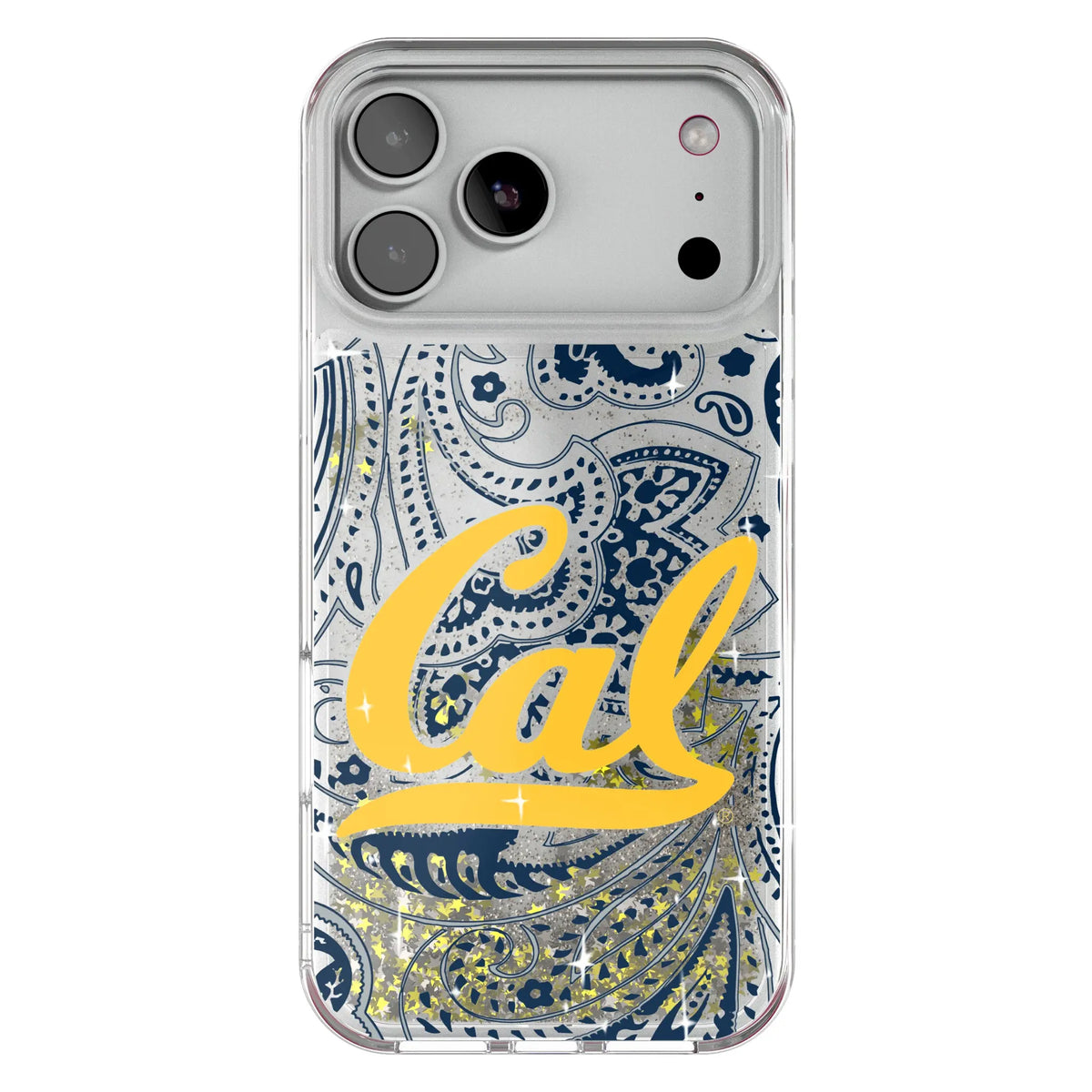 University of California Berkeley Golden Bears Paisley Glitter Phone Case for Apple iPhone