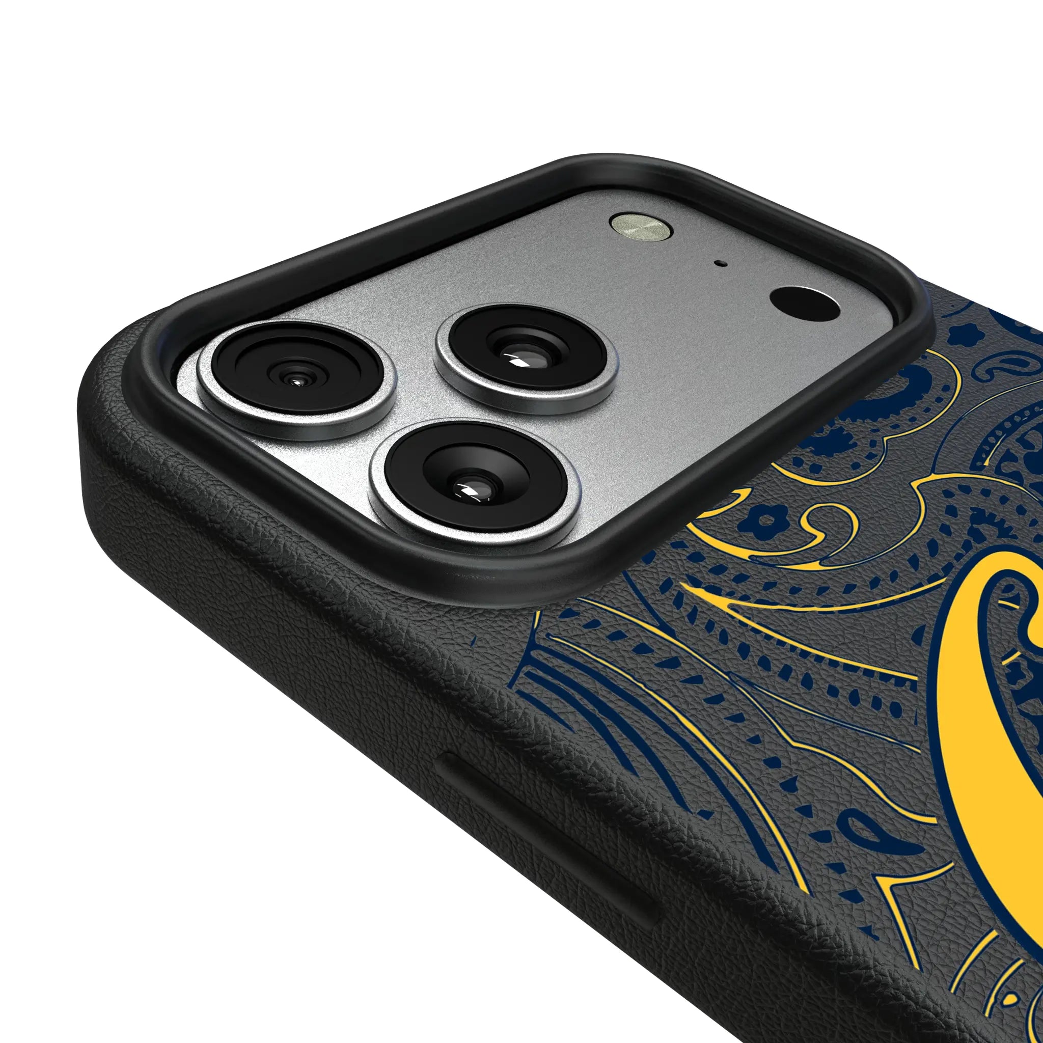University of California Berkeley Golden Bears Paisley iPhone MagSafe Compatible Phone Case for Apple iPhone - Detail#Device_iPhone 17 Pro Max