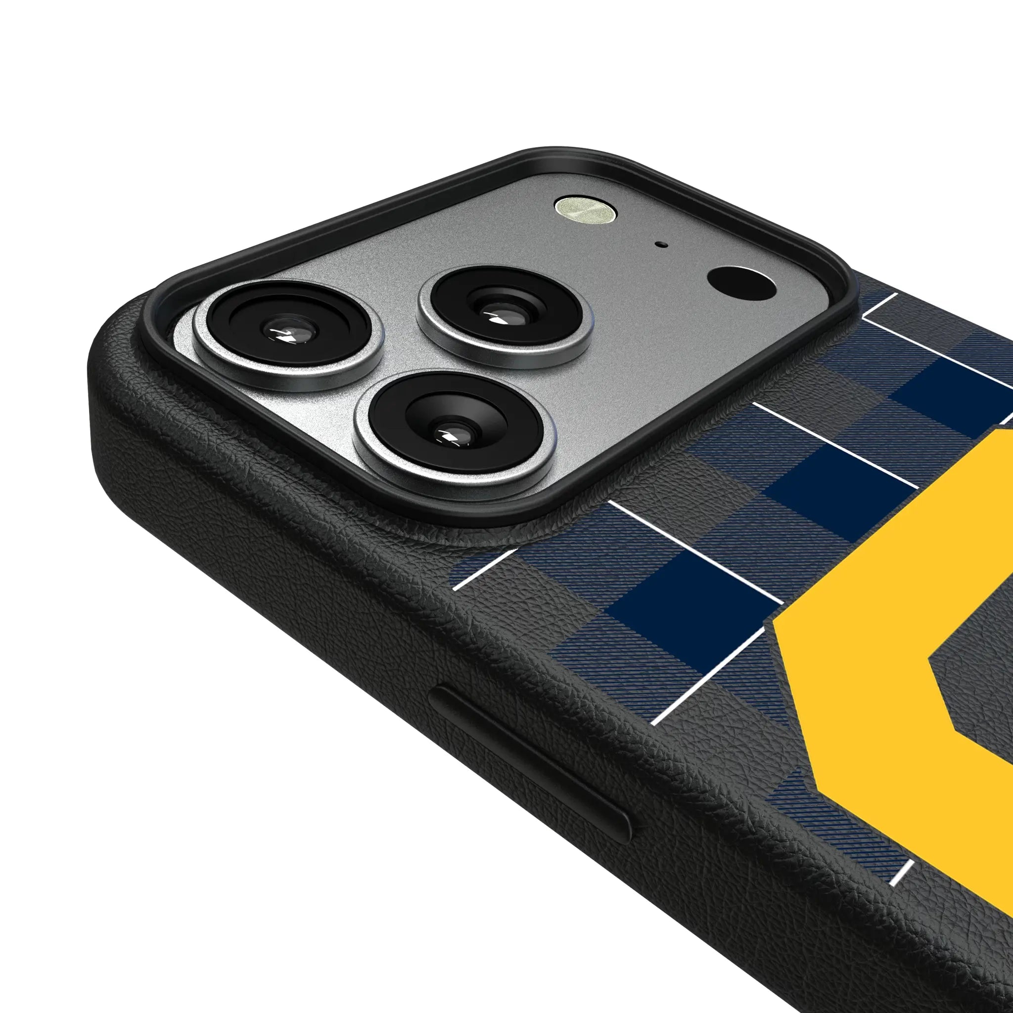 University of California Berkeley Golden Bears Plaid iPhone MagSafe Compatible Phone Case for Apple iPhone - Detail#Device_iPhone 17 Pro