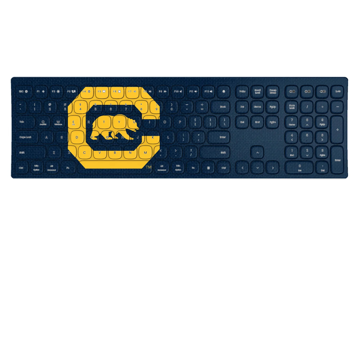University of California Berkeley Golden Bears Solid KKB605 Curved Wireless Keyboard
