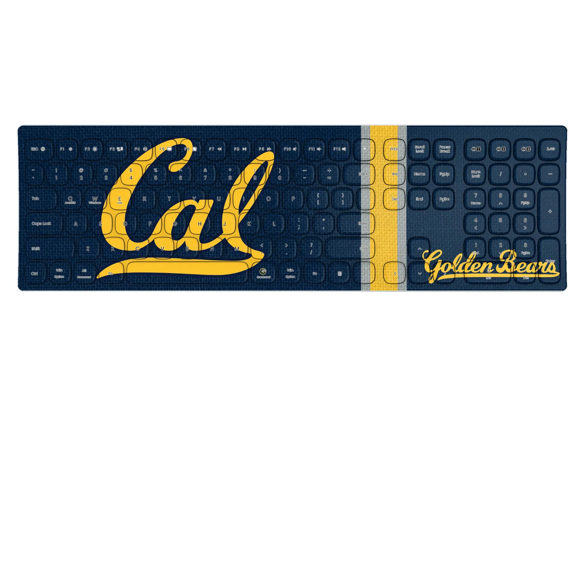 University of California Berkeley Golden Bears Stripe KKB605 Curved Wireless Keyboard