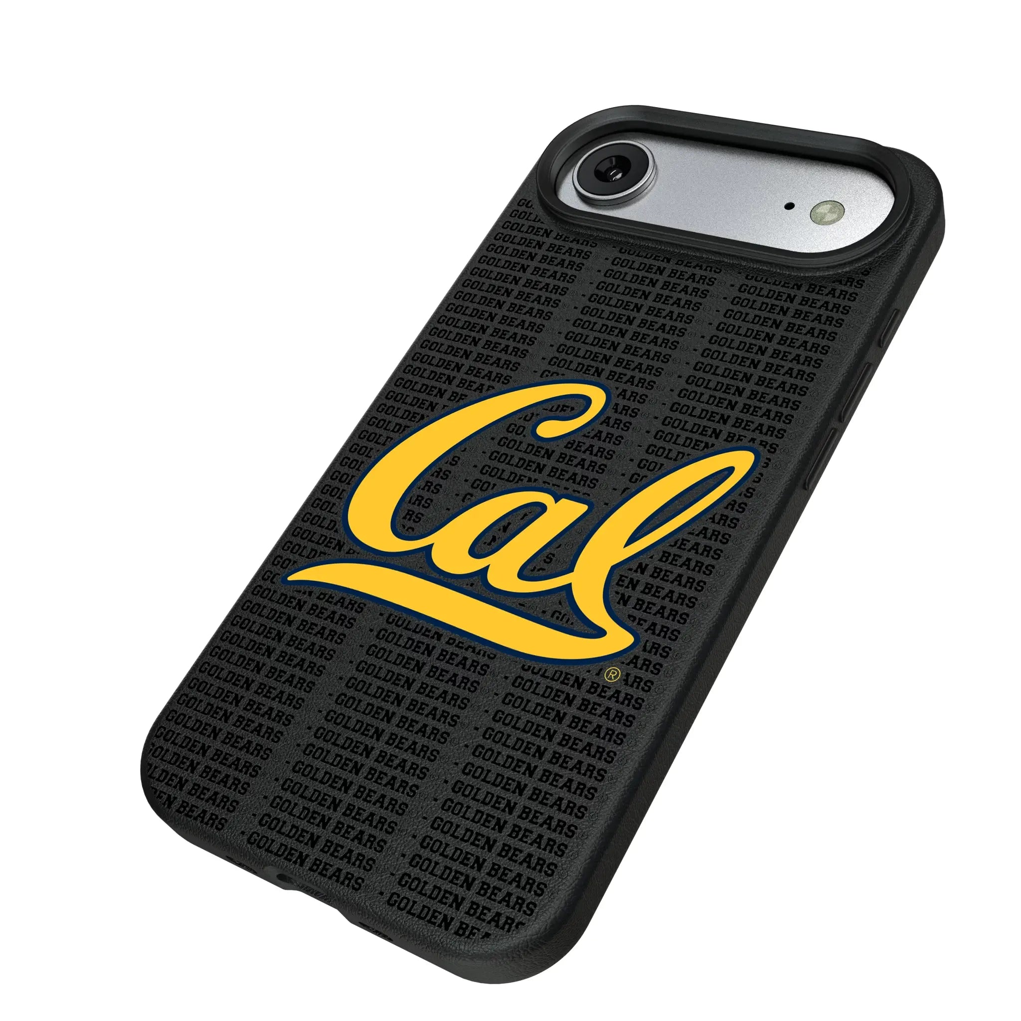 University of California Berkeley Golden Bears Text Backdrop iPhone MagSafe Compatible Phone Case for Apple iPhone - Isometric View#Device_iPhone Air