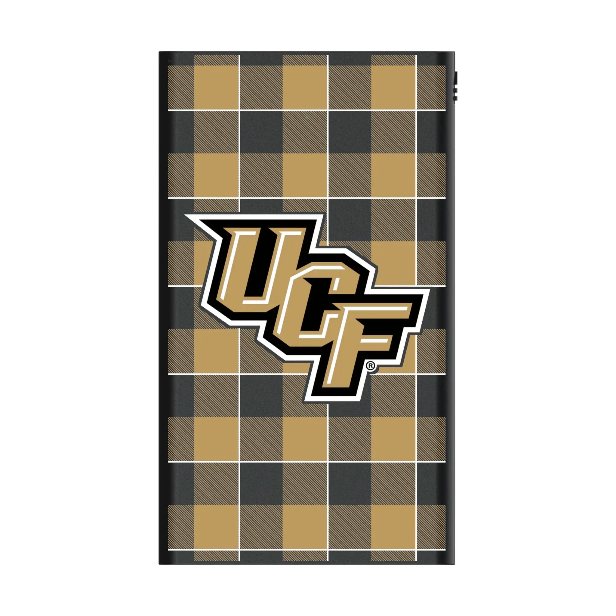 University of Central Florida Golden Knights Plaid 5000mAh Flat Power Bank