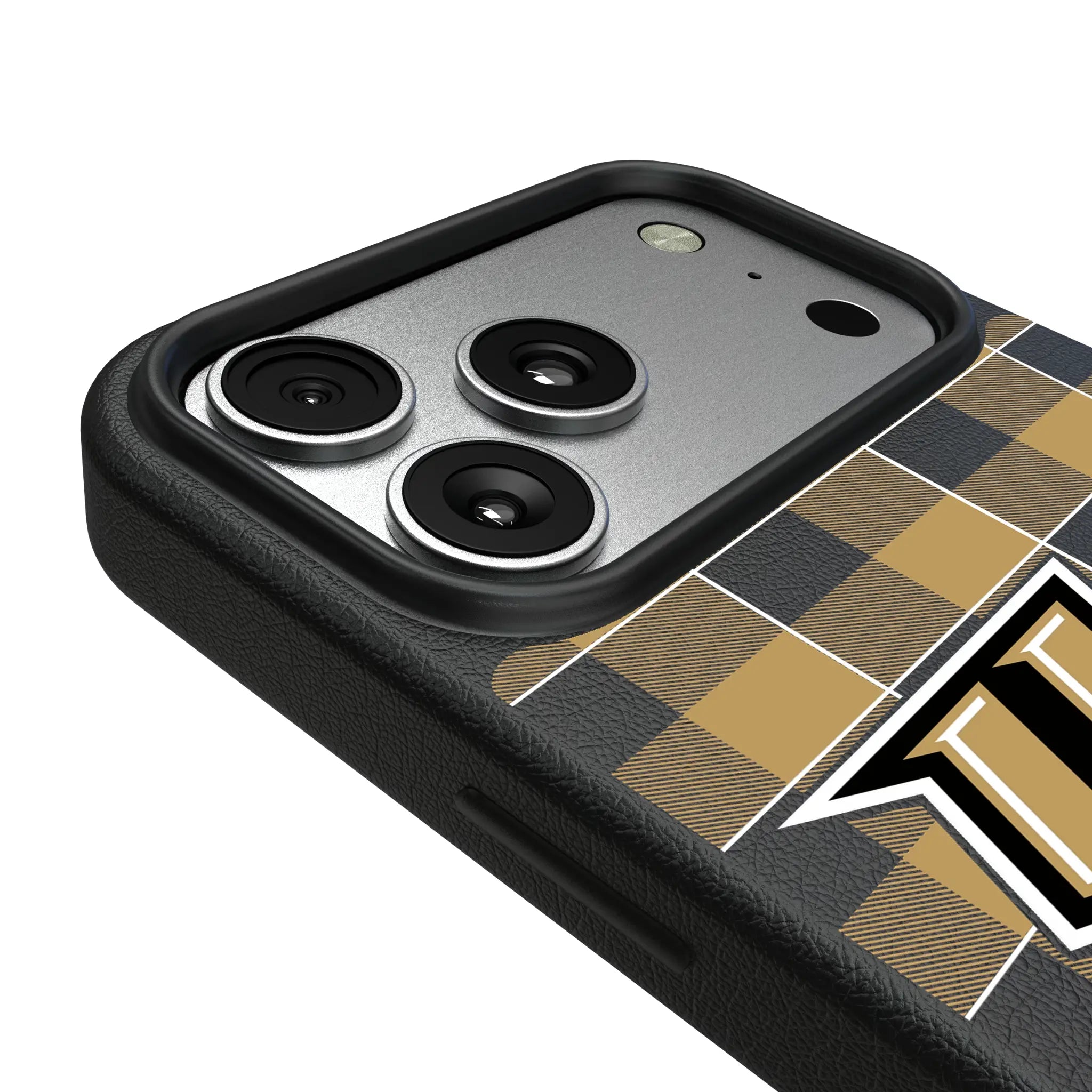 University of Central Florida Golden Knights Plaid iPhone MagSafe Compatible Phone Case for Apple iPhone - Detail#Device_iPhone 17 Pro Max