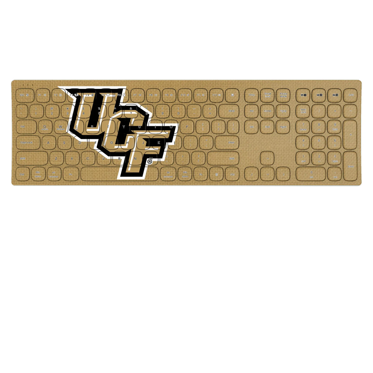 University of Central Florida Golden Knights Solid KKB605 Curved Wireless Keyboard