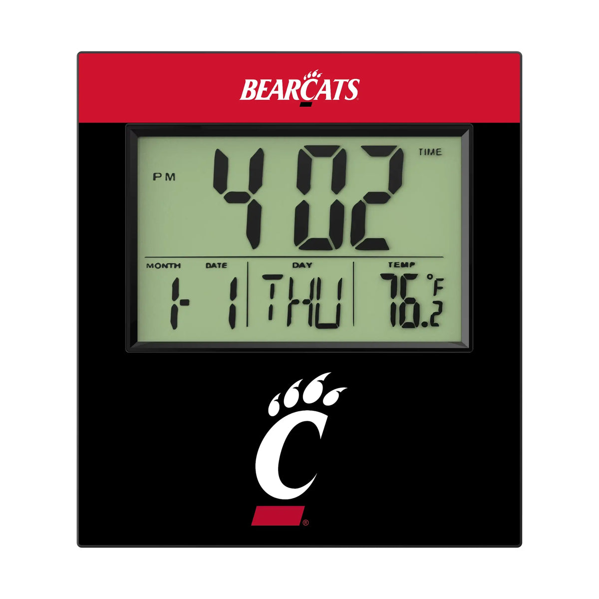 University of Cincinnati Bearcats Color Block Wall Clock