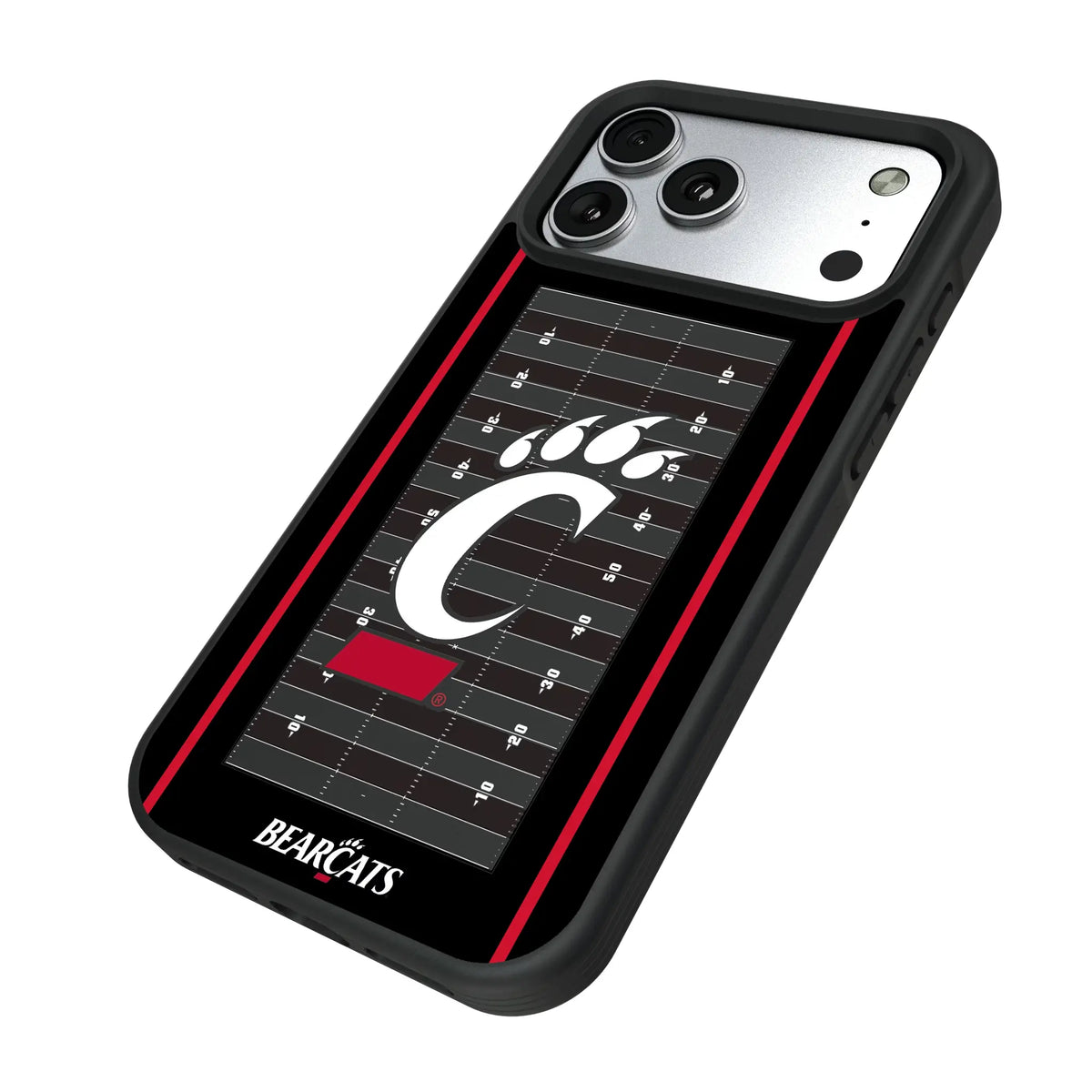 University of Cincinnati Bearcats Field iPhone Bump Phone Case for Apple iPhone - Isometric View#Device_iPhone 17 Pro Max