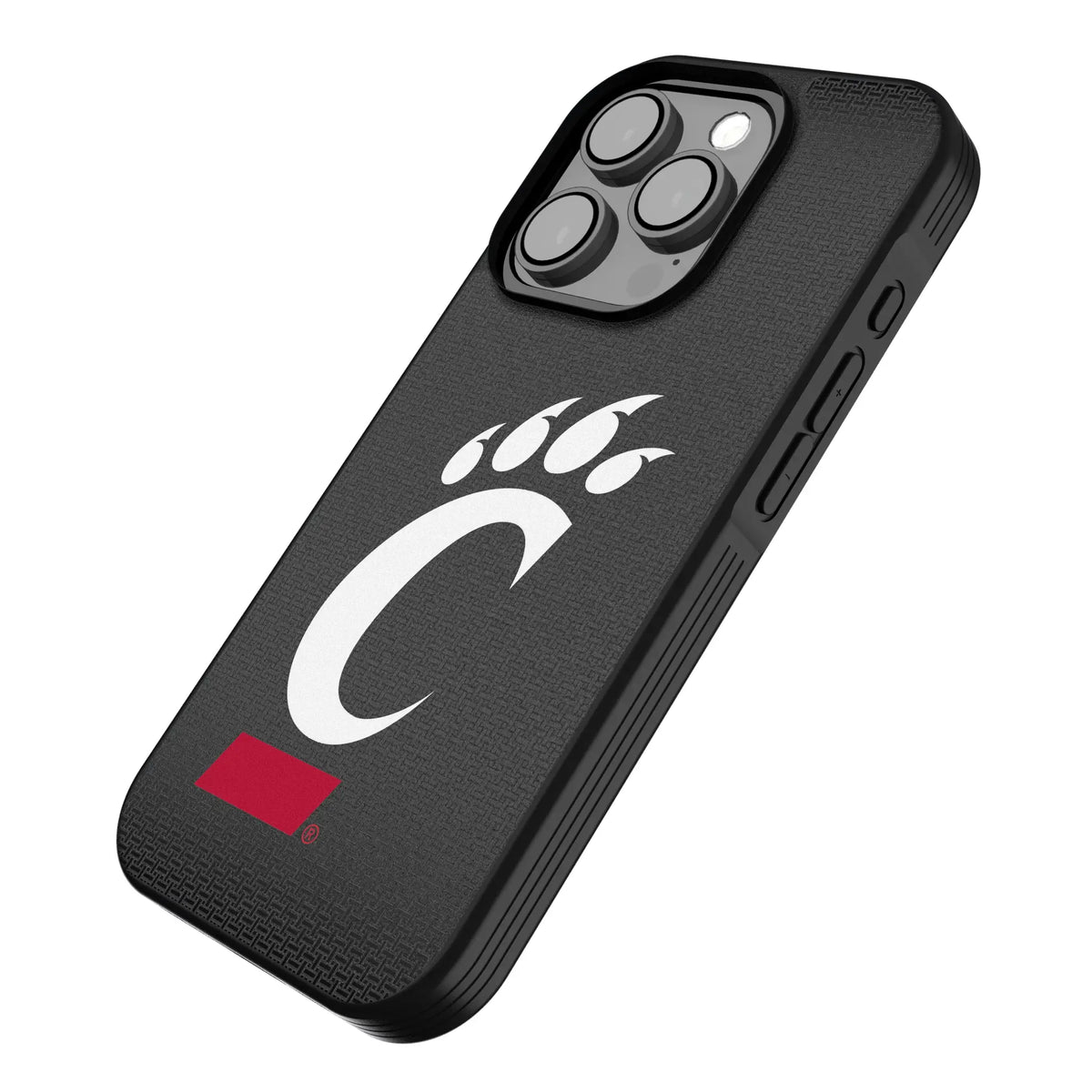 University of Cincinnati Bearcats Linen iPhone Bump Phone Case for Apple iPhone - Isometric View