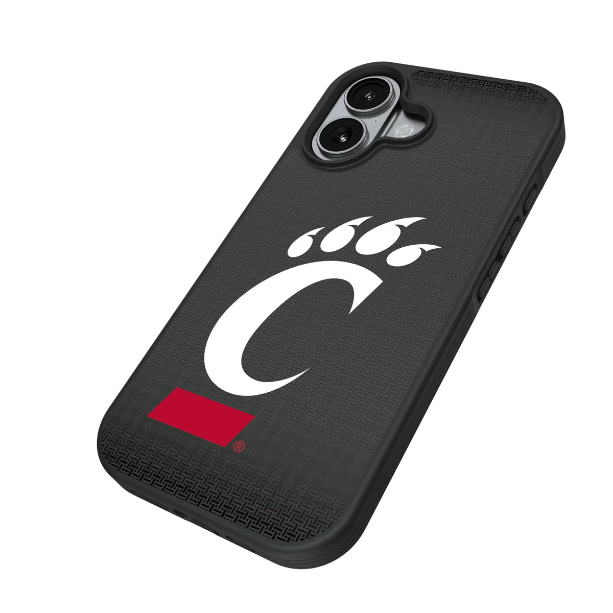 University of Cincinnati Bearcats Linen iPhone Bump Phone Case for Apple iPhone - Isometric View#Device_iPhone 17