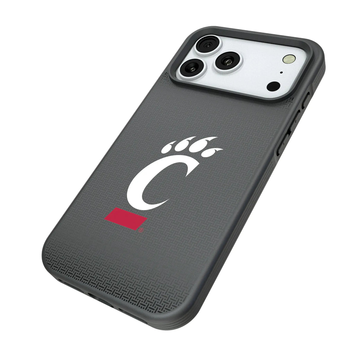 University of Cincinnati Bearcats Linen iPhone Bump Phone Case for Apple iPhone - Isometric View#Device_iPhone 18 Pro Max