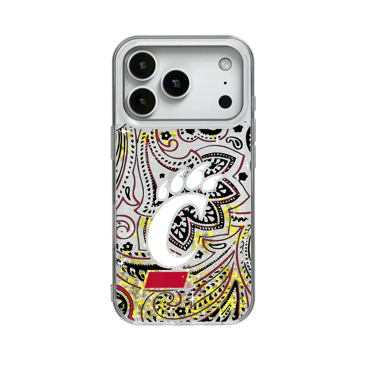 University of Cincinnati Bearcats Paisley Glitter Phone Case for Apple iPhone